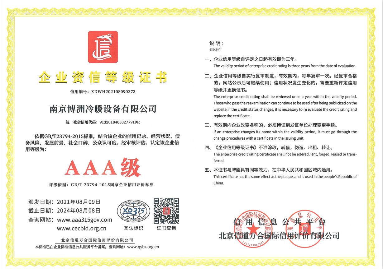 企业资信等级证书